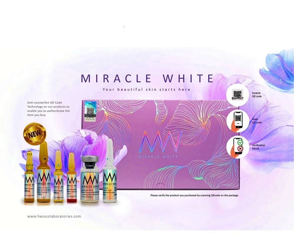 Miracle White 60000mg Skin Whitening Glutathione Injection With SLC24A5